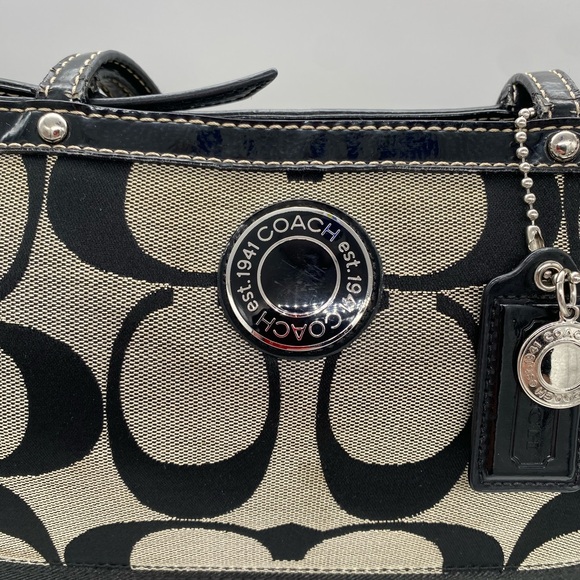 Coach Signature Stripe Canvas Tote - Picture 5 of 7